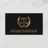 弁護士ブラックと金ゴールド コーリングカード (裏面)