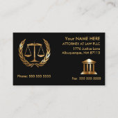 弁護士ブラックと金ゴールド コーリングカード (正面)