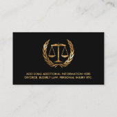 弁護士ブラックと金ゴールド 名刺 (裏面)