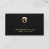 弁護士ブラックレザープリント 名刺 (正面)