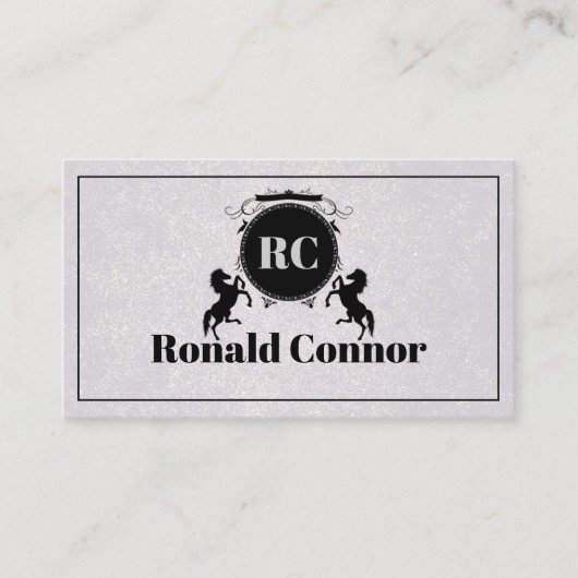 弁護士ブラック王室のウマの紋章 名刺 (正面)