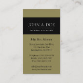 弁護士ブラック/アンティーク金ゴールド 名刺 (裏面)