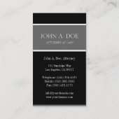 弁護士ブラック/グレー/ホワイトレタリング 名刺 (裏面)