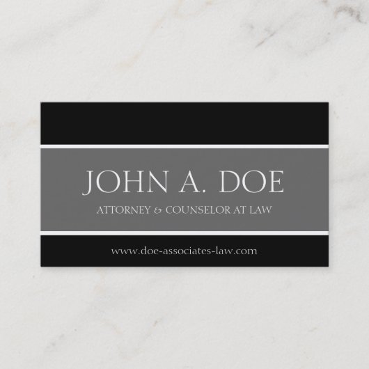 弁護士ブラック/グレー/ホワイトレタリング 名刺 (正面)