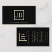 弁護士ブラック/タンスクエアモノグラムプラークストライプ 名刺 (正面/裏面)