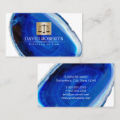 弁護士ブルーモダンアゲートストーン弁護士 名刺 (正面/裏面)