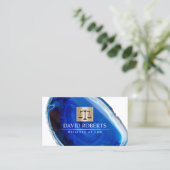 弁護士ブルーモダンアゲートストーン弁護士 名刺 (スタンド正面)