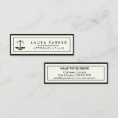 弁護士プレーンシンプルプロフェッショナルエレガント スキニー名刺 (正面/裏面)