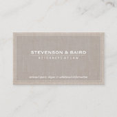 弁護士ベージュリネンエレガントプロフェッショナル 名刺 (正面)