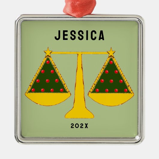 弁護士ホリデーギフト メタルオーナメント (正面)