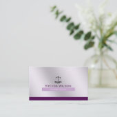 弁護士ホワイトパープル鋼リーガルスケール 名刺 (スタンド正面)