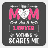 弁護士ママ、面白い、弁護士ママ、おかしい スクエアシール (正面)