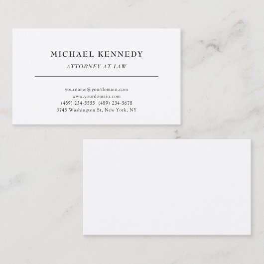 弁護士ミニマクラシカルリストプロシルク 名刺 (正面/裏面)