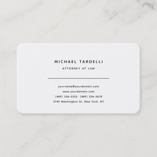 弁護士ミニマルクラシカルプロフェッショナル 名刺 (正面)