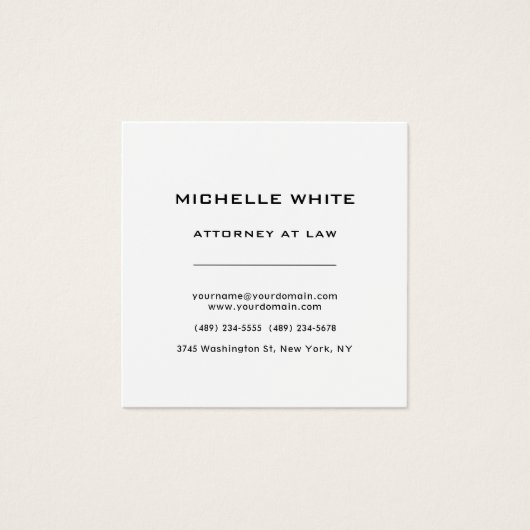 弁護士ミニマルプロフェッショナルプロファイルカード (正面)