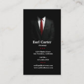 弁護士メンズスーツ赤いネクタイ名刺 名刺 (正面)