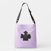 弁護士モダンへの薄紫と紫のユーモア引用文ギフト クロスボディバッグ (裏面)