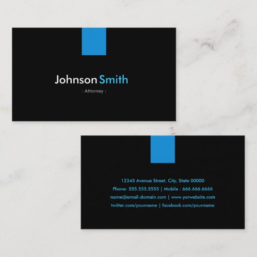 弁護士モダンアクアブルー 名刺 (正面/裏面)