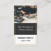 弁護士モダンゴールデンフレーム弁護士写真 名刺 (裏面)