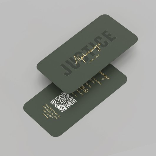 弁護士モダン法弁護士ダークグリーン 名刺