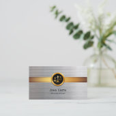 弁護士モダン金ゴールド&シルバー 名刺 (スタンド正面)