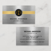 弁護士モダン金ゴールド&シルバー 名刺 (正面/裏面)
