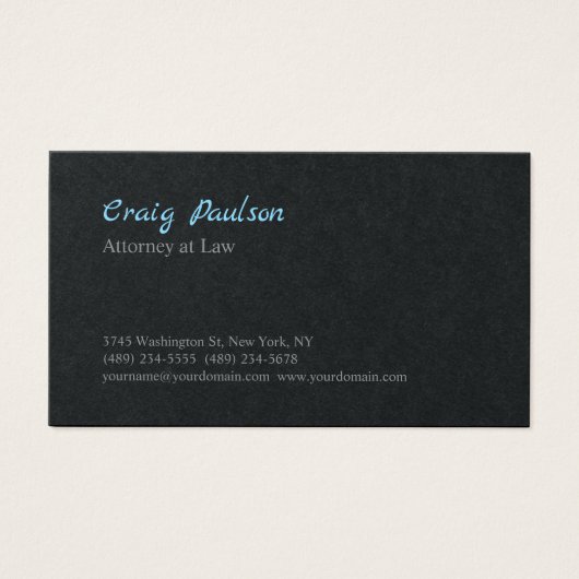 弁護士ユニーク特殊ブラックプロファイルカード (正面)