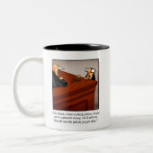 弁護士ユーモアのコーヒーマグの贈り物 ツートーンマグカップ (左)