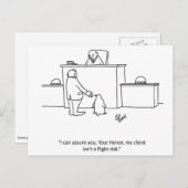 弁護士ユーモア「フライトリスク」ポストカード ポストカード (正面/裏面)