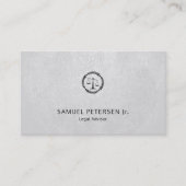 弁護士ラグジュアリーブラックスケールホワイトレザールック 名刺 (正面)