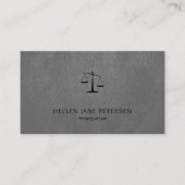 弁護士ラグジュアリーブラックスケールライトグレーレザールック 名刺 (正面)