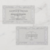 弁護士リネンテクスチャヴィンテージフレーム 名刺 (正面/裏面)