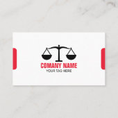 弁護士レッド&ブラック弁護士ジャスティススケール 名刺 (裏面)