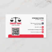 弁護士レッド&ブラック弁護士ジャスティススケール 名刺 (正面)