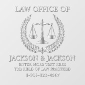 弁護士事務所のカスタマイズ詳細なフロントシルバー ウィンドウサイン (シート)