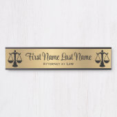 弁護士事務所ドアサイン 弁護士 ゴールド 長い名前 サインプレート (正面)