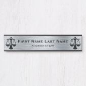 弁護士事務所用ドアサイン 銀色 サインプレート (正面)