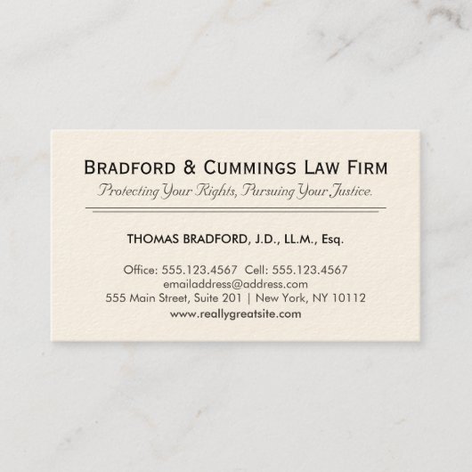 弁護士企業の 名刺 (正面)