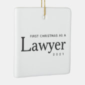弁護士初めてのクリスマスシンプルカスタム休日 セラミックオーナメント (右)