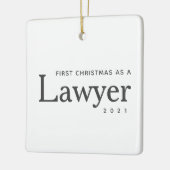 弁護士初めてのクリスマスシンプルカスタム休日 セラミックオーナメント (左)