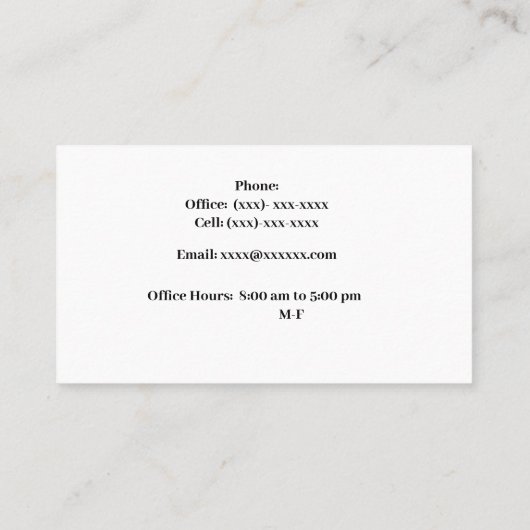 弁護士又は弁護士名刺 名刺 (裏面)