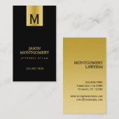 弁護士名刺デザインブラックと金ゴールド 名刺 (正面/裏面)