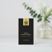 弁護士名刺デザインブラックと金ゴールド 名刺 (スタンド正面)