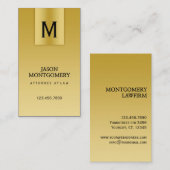 弁護士名刺デザイン金ゴールド 名刺 (正面/裏面)