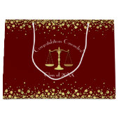 弁護士学校マルーン金ゴールド卒業 ラージペーパーバッグ (正面)