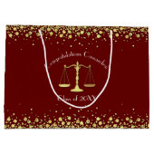 弁護士学校マルーン金ゴールド卒業 ラージペーパーバッグ (裏面)