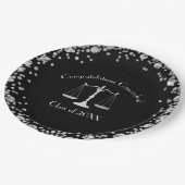 弁護士学校卒業ブラックシルバー ペーパープレート (アングル)