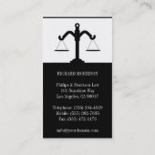 弁護士弁護士のカウンセラーの法律事務所のオフィスのスケール 名刺 (裏面)