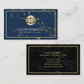 弁護士弁護士のモダンな海軍及び金ゴールドの大理石 名刺 (正面/裏面)