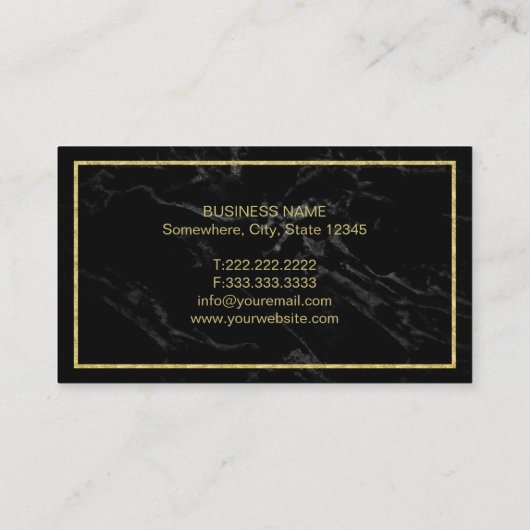 弁護士弁護士のモダンな海軍及び金ゴールドの大理石 名刺 (裏面)